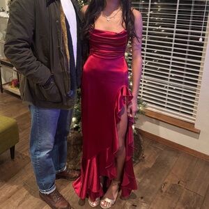 Lucy in the Sky Satin Ruffle Dress